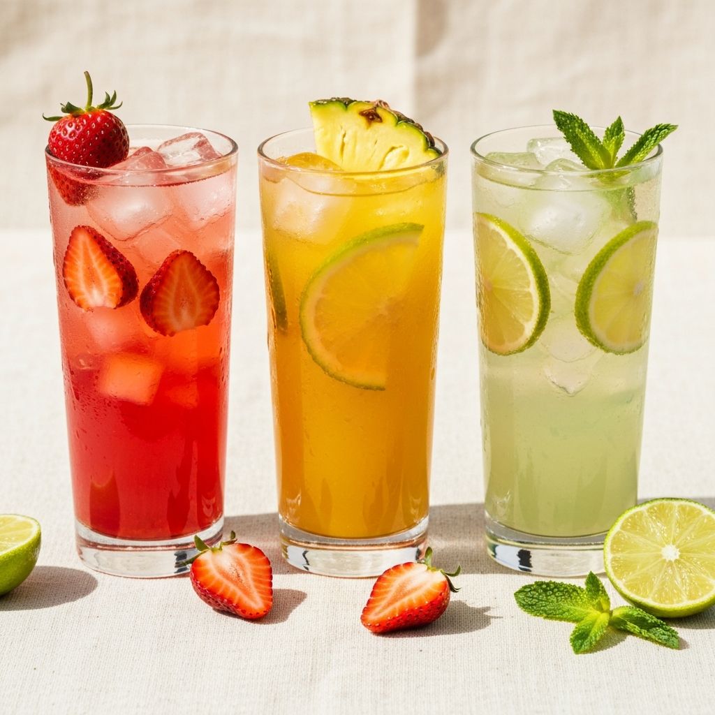 Colorful fruit refreshers at Lucky Bite